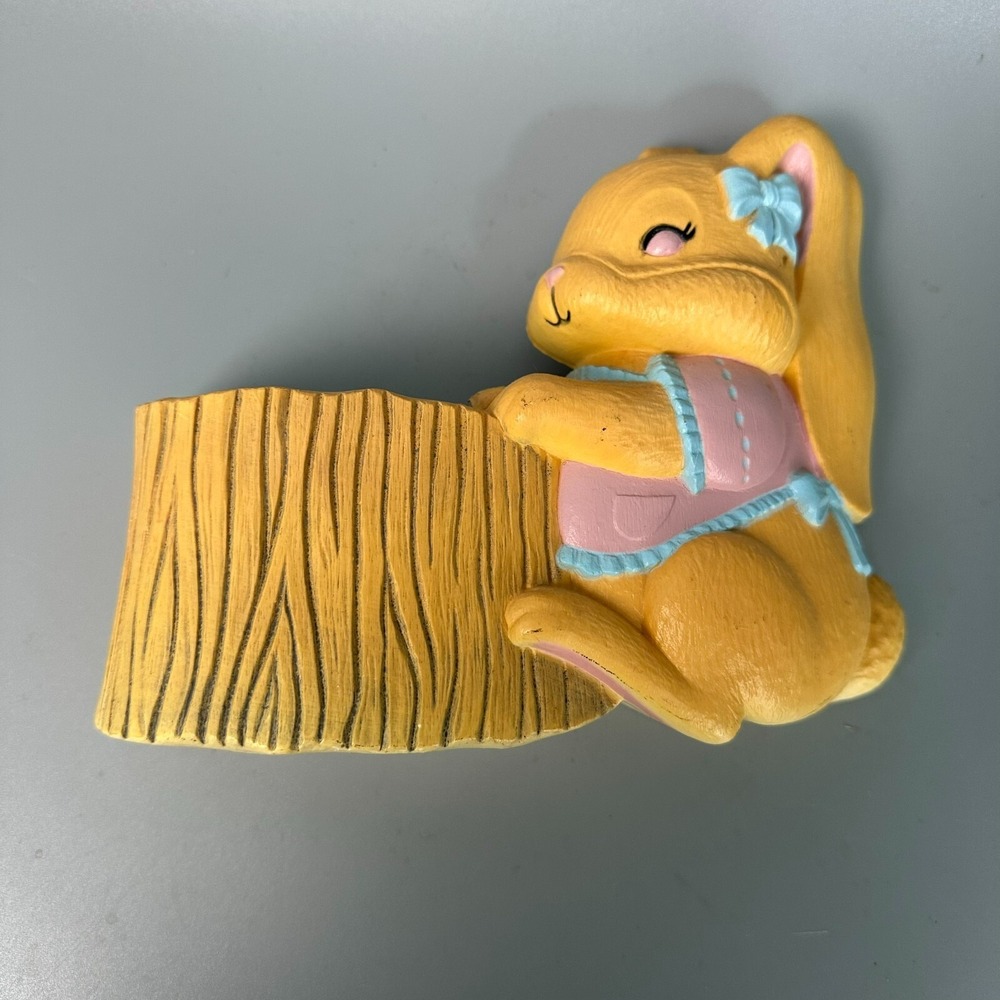 Vintage Burwood Products Rabbit‎ Wall Pocket Planter 3127-2B Made in USA 1990